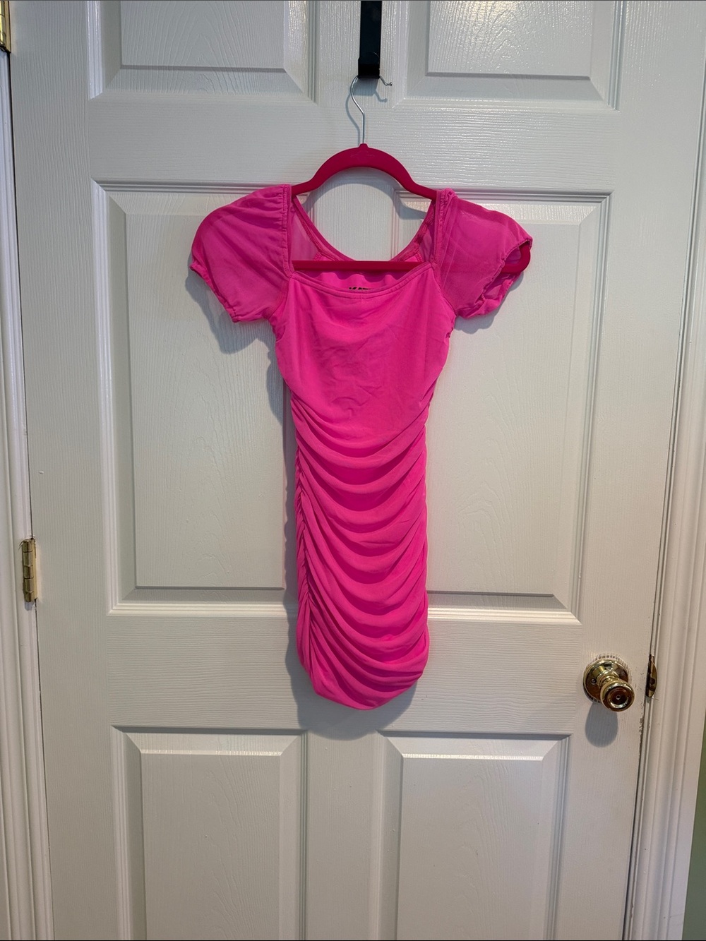 KatieJ NYC Girls' Hot Pink Ruched Party Dress